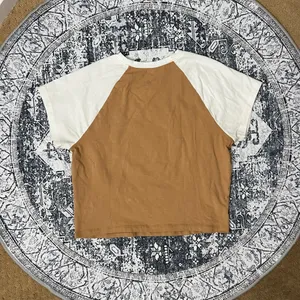Hurley Semi Cropped Brown & White Cotton T-shirt - Size L thumbnail 4