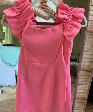 These Three Boutique Pink Ruffle Dress thumbnail 2