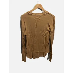 Free People We The Free Colby Top Womens‎ Small Brown Raw Edge Boho Slouchy thumbnail 5