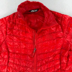 The North Face Thermoball Puffer Jacket Womens Medium Red Full Zip Quilted thumbnail 3