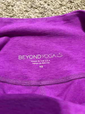Beyond Yoga Women’s Vivid Plum Heather At Your Leisure High‎ Waist Leggings XS thumbnail 5