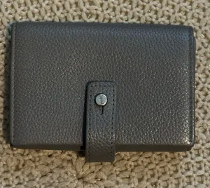 Authentic YSL Gray Pebbled Leather Key Holder with Silver Hardware thumbnail 1
