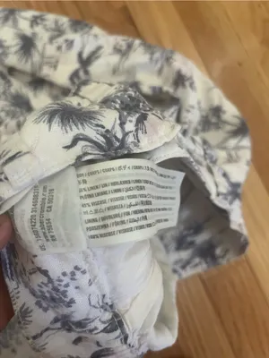 Abercrombie White Blue Tropical Print Linen Wide Leg Pants Small Beach Resort thumbnail 6