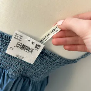 NWT American Eagle Denim Bubble Dress Strappy Mini Dress Country Western Small thumbnail 10