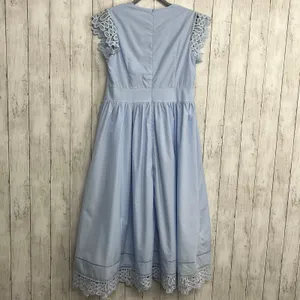 Chicwish V-Neck Lace Panelled Sleeveless Maxi Dress Baby Blue Cottagecore Feminine thumbnail 3