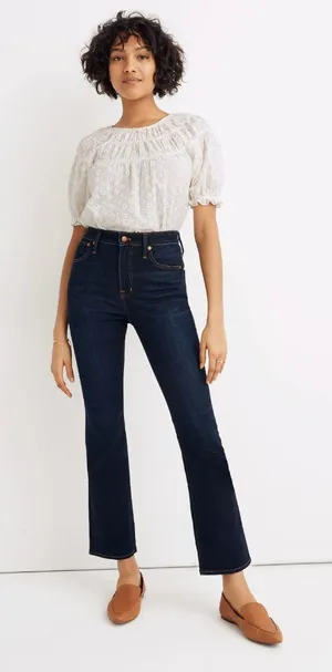 Madewell Curvy Cali Demi Boot Flare Jeans Size 23 Blue Lakspur Wash Tencel Denim thumbnail 1