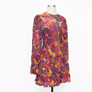 Farm Rio |‎ Fruit Dream Long Sleeve Pleated Tiered Dress thumbnail 6