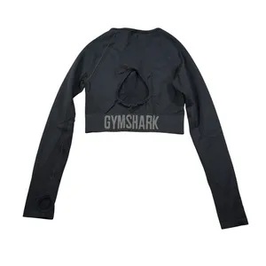 Gymshark Women's Black Size M Vital Seamless‎ 2.0 Long Sleeve Crop Top Backless thumbnail 5