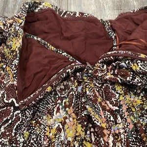 Free People Brown Snake Print Saturday Sun Mini Skirt size 6 thumbnail 9