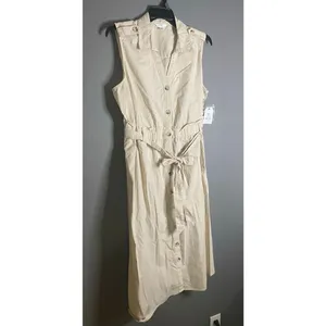 Time and Tru Women's Sleeveless Cotton Belted Midi Shirtdress Size XXL NWT thumbnail 4