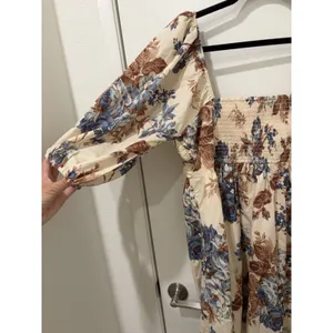 Abercrombie & Fitch Emerson Poplin Puff Sleeve Midi Dress XL Floral Boho thumbnail 4