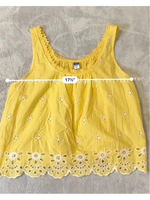 Old Navy Yellow White Eyelet Maxi Set L TALL thumbnail 4