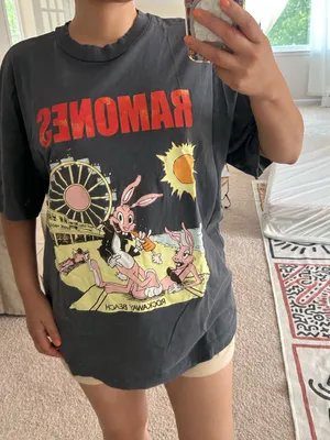 H&M Ramones funny graphic tee. L Gray Size L thumbnail 4