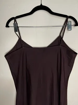 Anna Sui Vintage Chocolate Brown Sheer Spaghetti Strap Slip Mini Dress Y2K 90s thumbnail 8