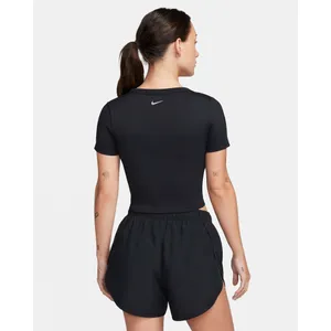 Nike One Fitted Women's Dri-FIT Short-Sleeve Cropped Top BLACK Small NWT thumbnail 3