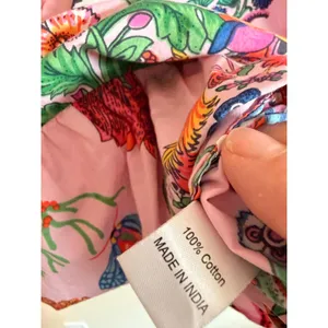 Banjanan Mini Dress Womens XS‎ Pink Toucans Garden Tropical Ruffle Puff Sleeve thumbnail 9