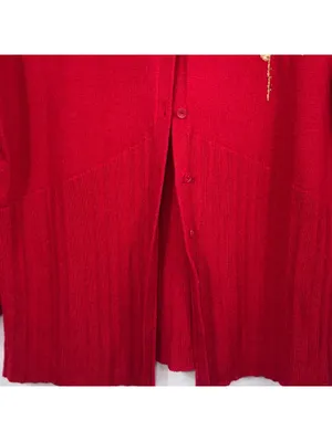 Emma James Women’s M Red Embroidered Floral Cardigan thumbnail 3