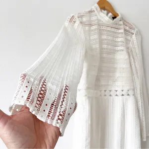 Bardot Vivian White Lace Long Sleeve Wedding Bridal Shower Cocktail Mini Dress thumbnail 3