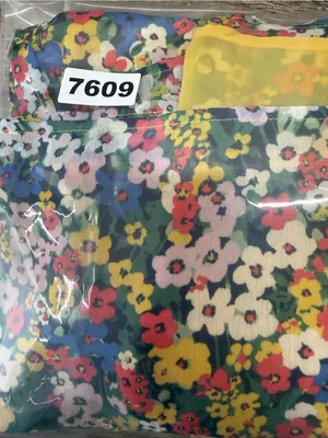 Ann Taylor yellow and blue ditsy floral print blouse size small thumbnail 4