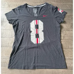 Nike Women's Black Ohio State‎ "8" Short Sleeve Tee Size XL thumbnail 1