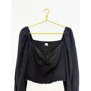 Aritzia Sunday Best Sinatra Longsleeve Blouse Large Black Smocked Sweatheart thumbnail 5