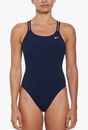 Nike Women's Hydrastrong Solid Spiderback One Piece Navy NWT thumbnail 1