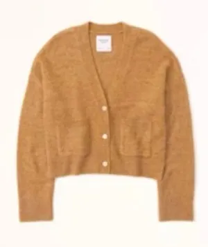 Abercrombie & Fitch Classic Short Cardigan Size XS Tan Camel Bread thumbnail 1