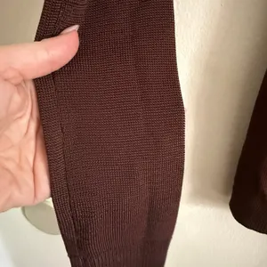 ENTIRE STUDIOS Brown Slinky Knit Long Sleeve Boat Neck Long Top Small thumbnail 4