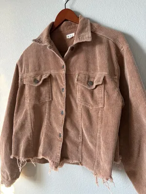 POL Tan Corduroy Denim Jacket thumbnail 3