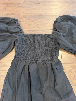 Tuckernuck Annie Smocked Dress Size XS in Black - C67-047 thumbnail 4