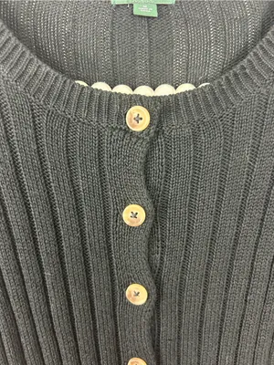 Wild Fable Black Ribbed Knit Cropped Cardigan Sweater Size M thumbnail 5