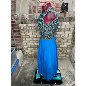 Dress formal midi dress blue green sheer skirt balletcore thumbnail 7