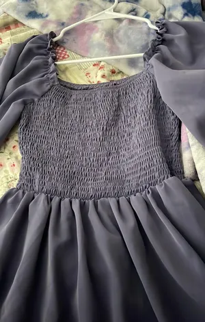 Long Sleeve Blue Mini Dress thumbnail 1