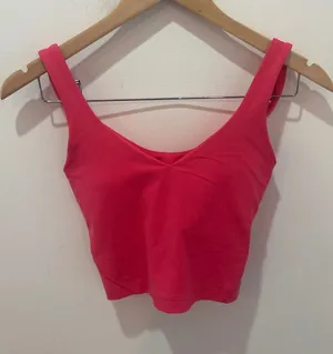 Lululemon Align Tank Top Pink‎ Nulu Cropped Yoga Bra Size 2 thumbnail 1