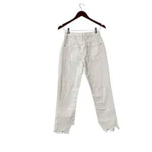 NWT FREE PEOPLE We The Free Maggie Distressed Cotton White Denim Jeans thumbnail 9