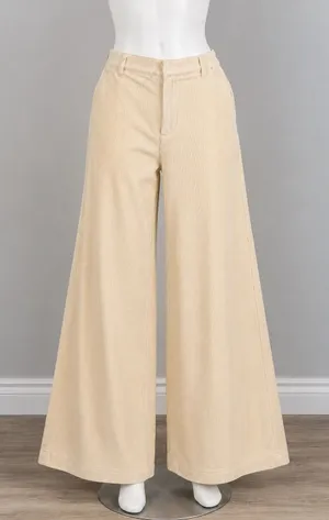 Universal Threads Cream Corduroy Wide Leg Pants High Rise Beige Size 4 NEW thumbnail 1