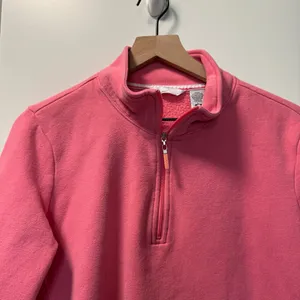 Izod Golf Women's Pink Quarter Zip Cotton Blend Pullover Sweatshirt‎ Tennis Prep thumbnail 2