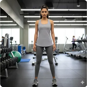 Lululemon Racerback Tank Top Womens Small Gray White Striped Athletic Yoga Gym thumbnail 7