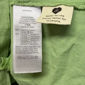 NWT MADEWELL Linen Sophia Deep V Mini Seedling Green Dress Medium thumbnail 9