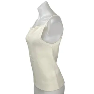NEW Abercrombie & Fitch Cream Sleeveless Rib Knit Cami Camisole Crop Tank Top L thumbnail 2