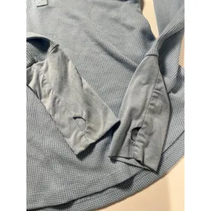 Twenty5A Light Blue Waffle Knit Henley Long Sleeve‎ Cuff Top Size S thumbnail 5