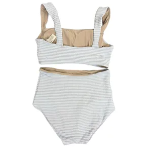 Lululemon Smocked Swim Bikini Top & Bottom Set Size 6 Hyper Stripe Pastel Blue thumbnail 3