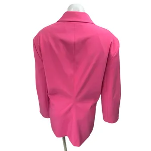 Zara Women's Pink One Button Notch Collar Long Sleeve Blazer Coat Jacket Size M thumbnail 2
