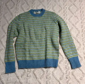 Vintage pastel colors 100% wool sweater fits xsmall best thumbnail 1