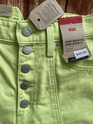 Levi's Strauss Women’s Notch High Waisted Mom Shorts Daiquiri Green Size 26 thumbnail 6