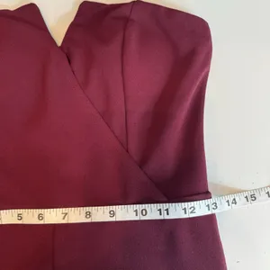 Trixxi Strapless Burgundy Ruched Leg Jumpsuit M Formal Cocktail Evening Romper thumbnail 10