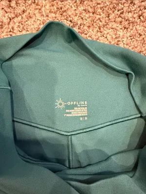 aerie High-Rise Teal Bike Shorts thumbnail 2