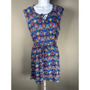 Matilda Jane Splendid Floral Tie Neck Dress‎ Boho Cottagecore Rayon Medium thumbnail 2