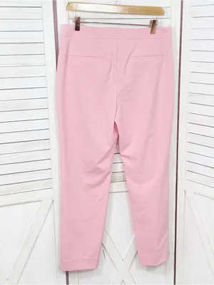 Zara Mid Rise Crop Ankle Trouser Dress Pants Pink Size 6 Office Career Chino thumbnail 2