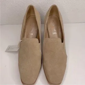 JOIE Beige Suede Block Heel Mules Shoes 8.5 NWOB thumbnail 5